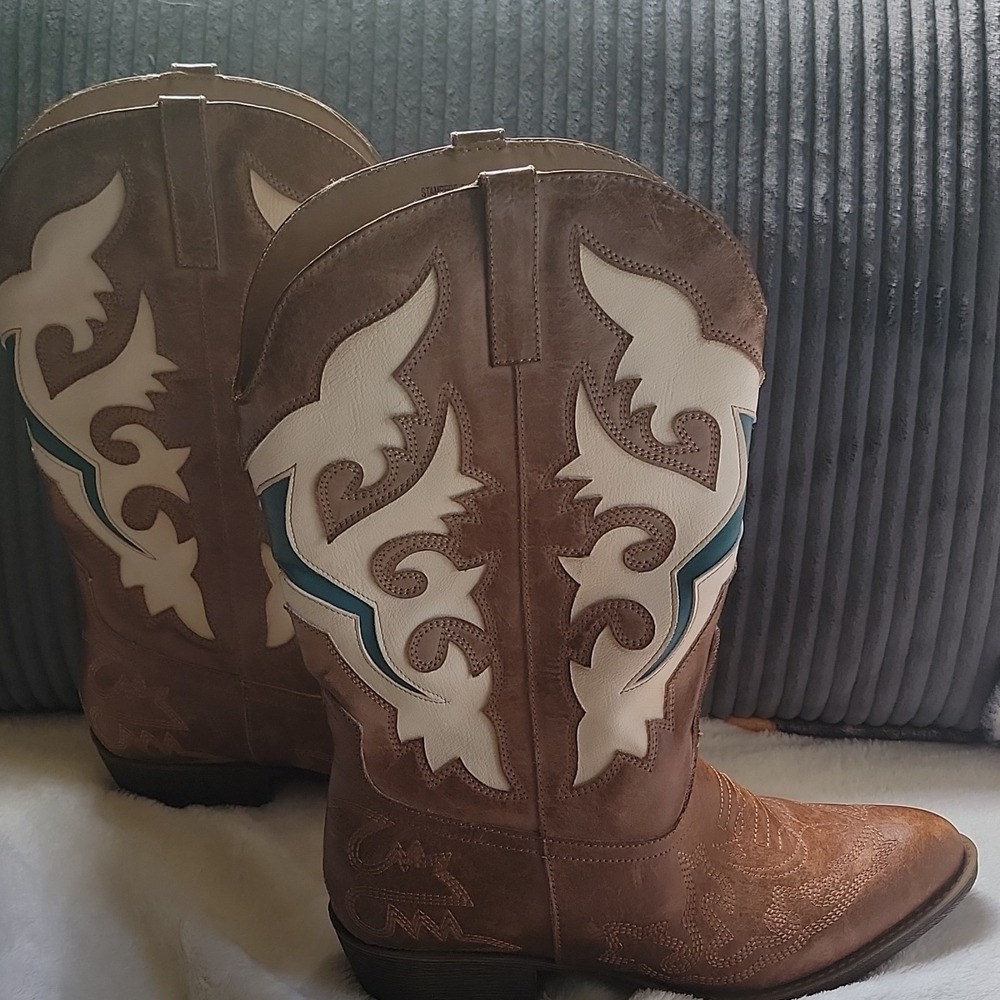 Stampede Stampede 2 Womans Western Cowboy Boots Brown US Size 10M
